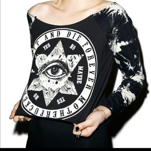 dolls kill eat sh*t and die cropped sweatshirt